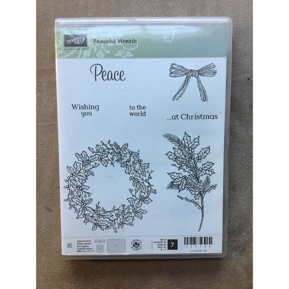 Stampin Up! Peaceful Wreath Christmas Clear Stamps Set - Picture 1 of 2